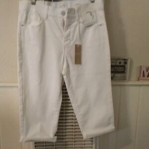 Angels Women's Crisp White Cropped Jeans